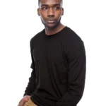 Black Fine Jersey Long Sleeve Tee