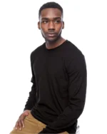 Black Fine Jersey Long Sleeve Tee