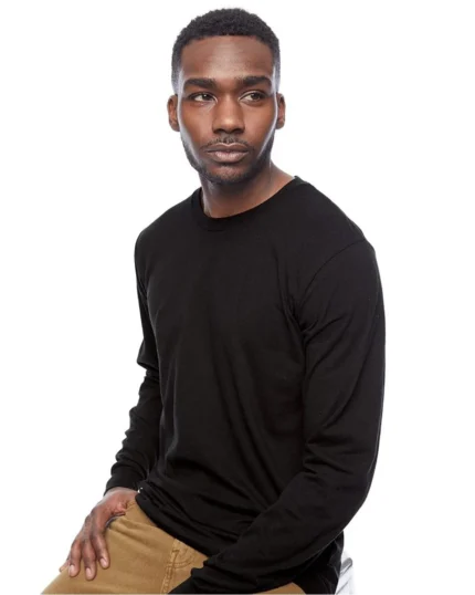Black Fine Jersey Long Sleeve Tee