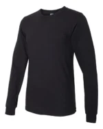 Black Fine Jersey Long Sleeve Tee - Image 3