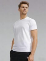 Men's Classic Crew Neck Cotton T-Shirt - Soft Breathable Short-Sleeve Casual Tee for Daily Wear - Image 5