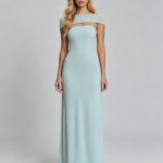 Mint Green Bodycon Evening Dress with Slit