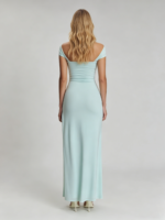 Mint Green Bodycon Evening Dress with Slit - Image 4