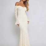 Elegant Off Shoulder Lace Maxi Dress