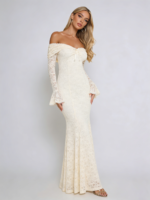 Elegant Off Shoulder Lace Maxi Dress