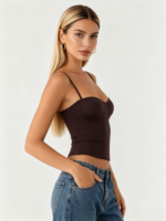 Brown Underwire Bustier Cami Top - Image 2