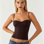 Brown Underwire Bustier Cami Top