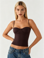 Brown Underwire Bustier Cami Top