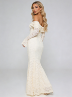Elegant Off Shoulder Lace Maxi Dress - Image 5