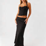 Polka Dot Bustier Two-Piece Outfit
