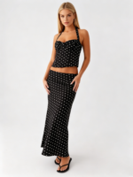 Polka Dot Bustier Two-Piece Outfit
