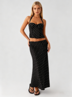 Polka Dot Bustier Two-Piece Outfit - Image 2