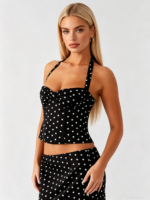 Polka Dot Bustier Two-Piece Outfit - Image 4