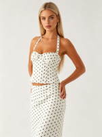 Polka Dot Bustier Two-Piece Outfit - Image 5