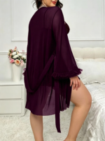 Deep purple lace nightgown set - Image 6